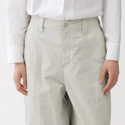 New Muji Pantalones con cordón de algodón ligero para mujer