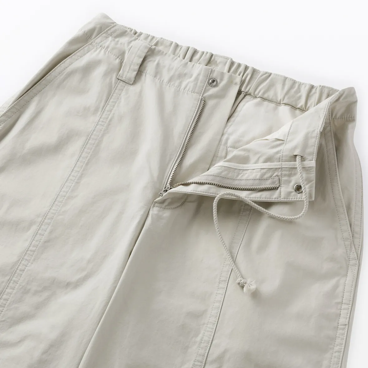 New Muji Pantalones con cordón de algodón ligero para mujer