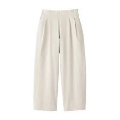 Clearance Muji Pantalones con corte tapered en sarga de algodón para mujer
