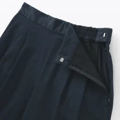 Clearance Muji Pantalones con corte tapered en sarga de algodón para mujer