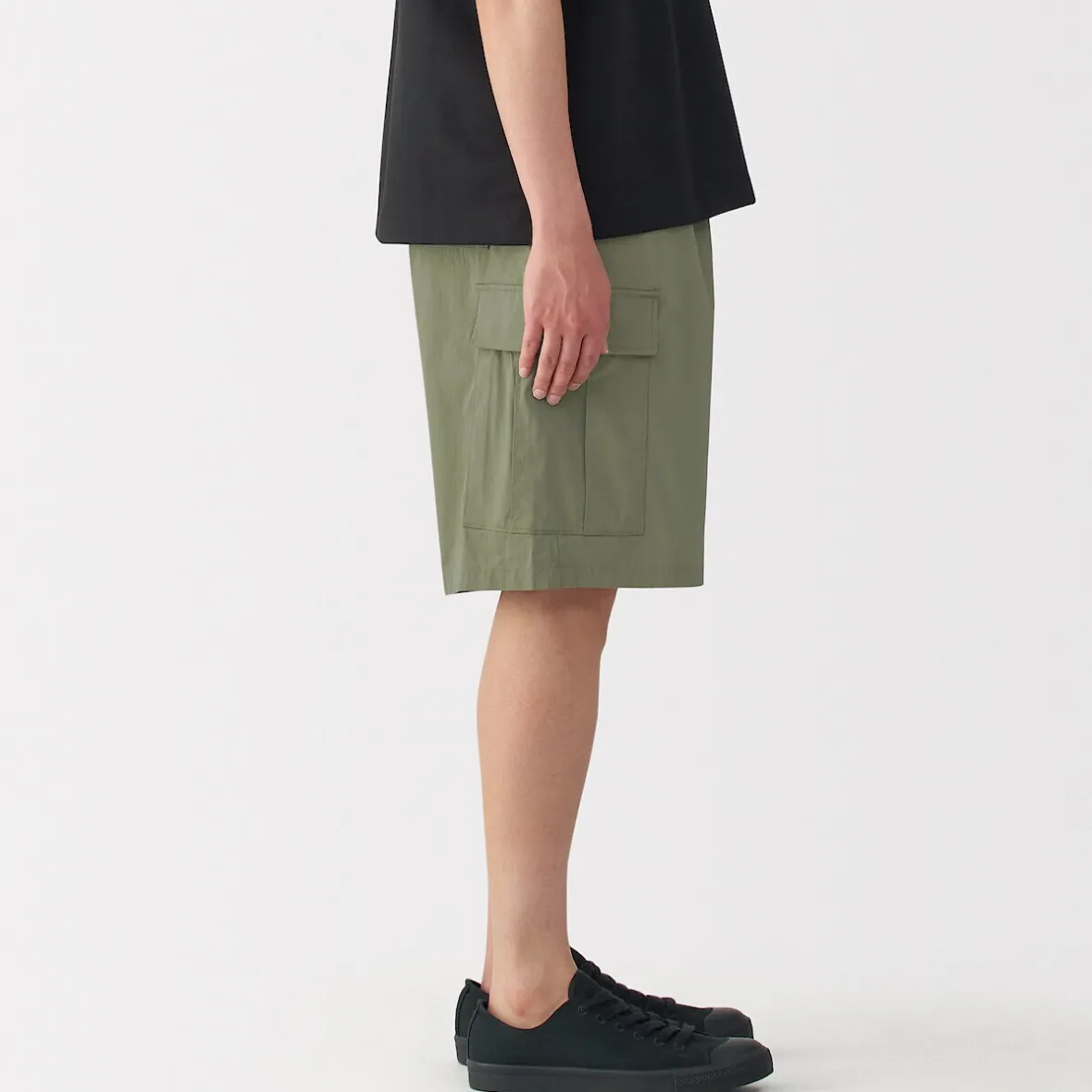 Best Muji Pantalones cortos cargo de mezcla de algodón lavado para hombre