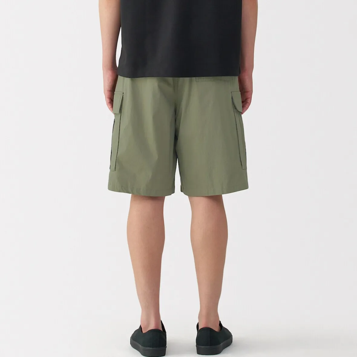 Best Muji Pantalones cortos cargo de mezcla de algodón lavado para hombre