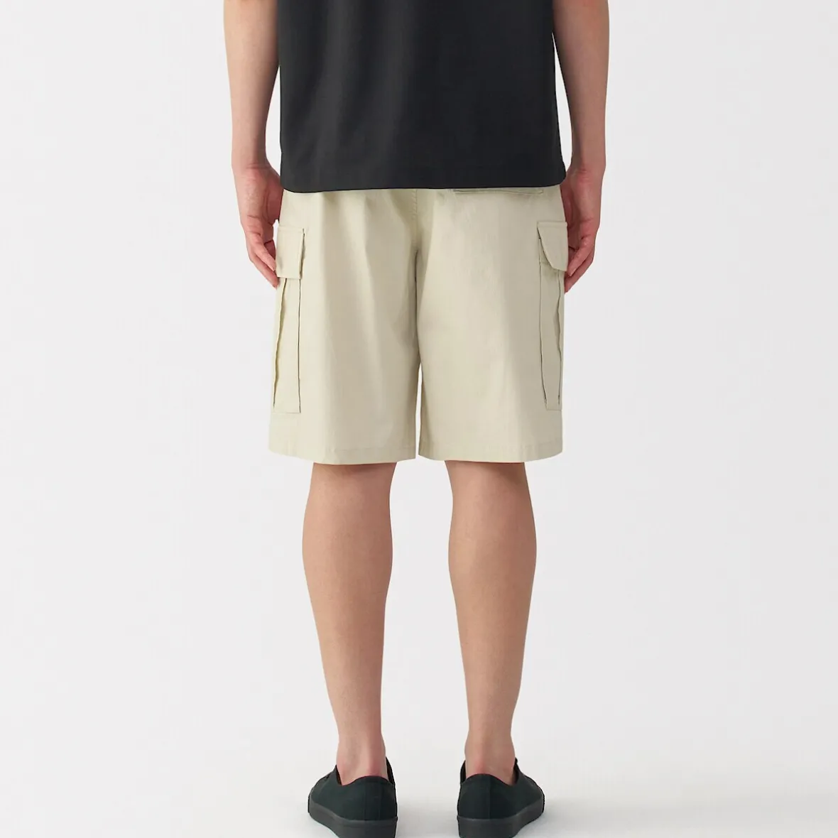 Best Muji Pantalones cortos cargo de mezcla de algodón lavado para hombre
