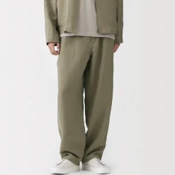 Clearance Muji Pantalones de ajuste cómodo de lino y lyocell para hombre