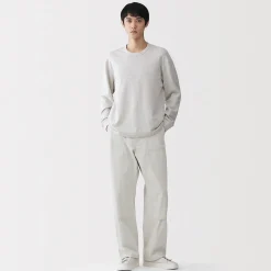 Sale Muji Pantalones de algodón reciclado con doble rodillera para hombre Blanco Roto