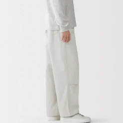 Sale Muji Pantalones de algodón reciclado con doble rodillera para hombre Blanco Roto