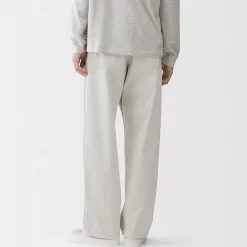Sale Muji Pantalones de algodón reciclado con doble rodillera para hombre Blanco Roto