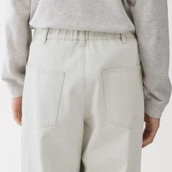 Sale Muji Pantalones de algodón reciclado con doble rodillera para hombre Blanco Roto