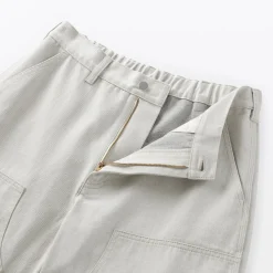 Sale Muji Pantalones de algodón reciclado con doble rodillera para hombre Blanco Roto