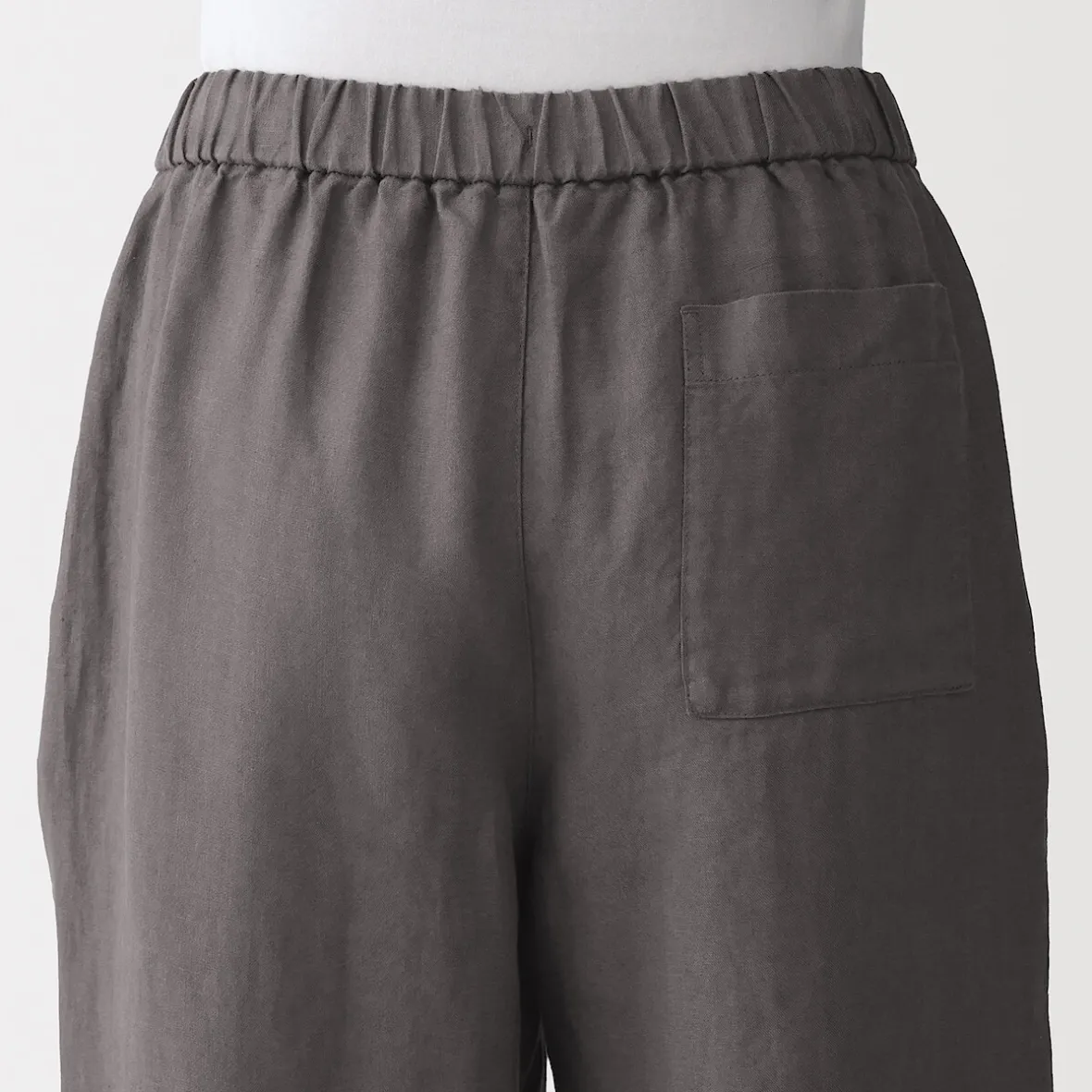 Online Muji Pantalones de lino lavado y pierna ancha para mujer