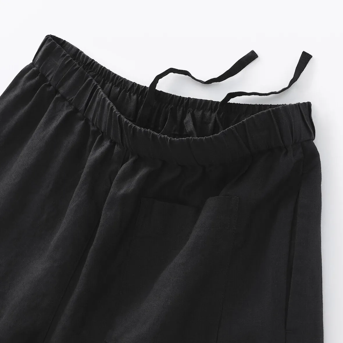 Online Muji Pantalones de lino lavado y pierna ancha para mujer