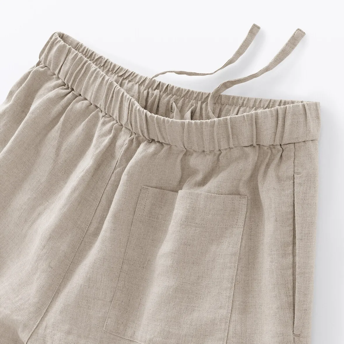 Online Muji Pantalones de lino lavado y pierna ancha para mujer