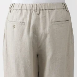 Clearance Muji Pantalones de lino lavado para hombre