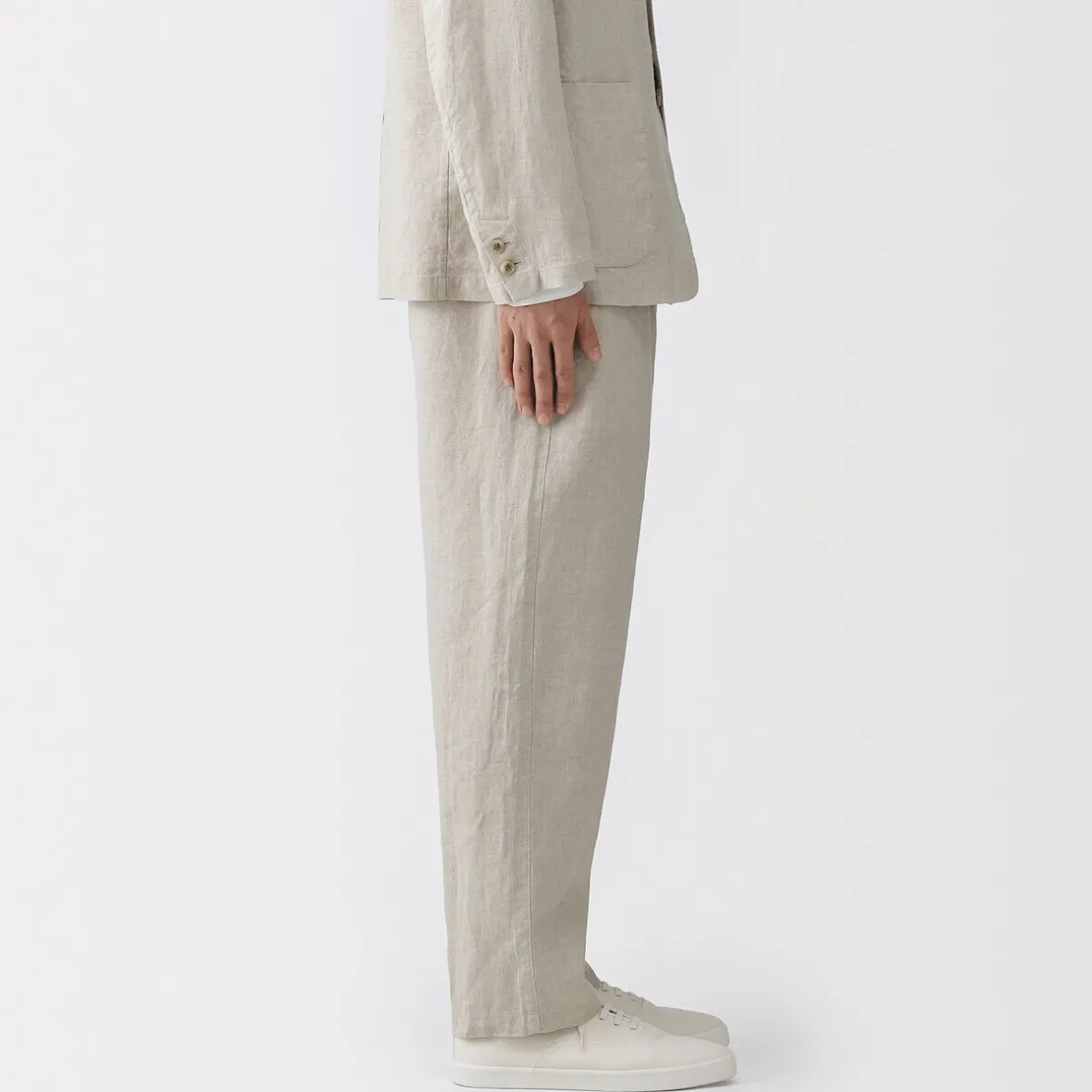Clearance Muji Pantalones de lino lavado para hombre