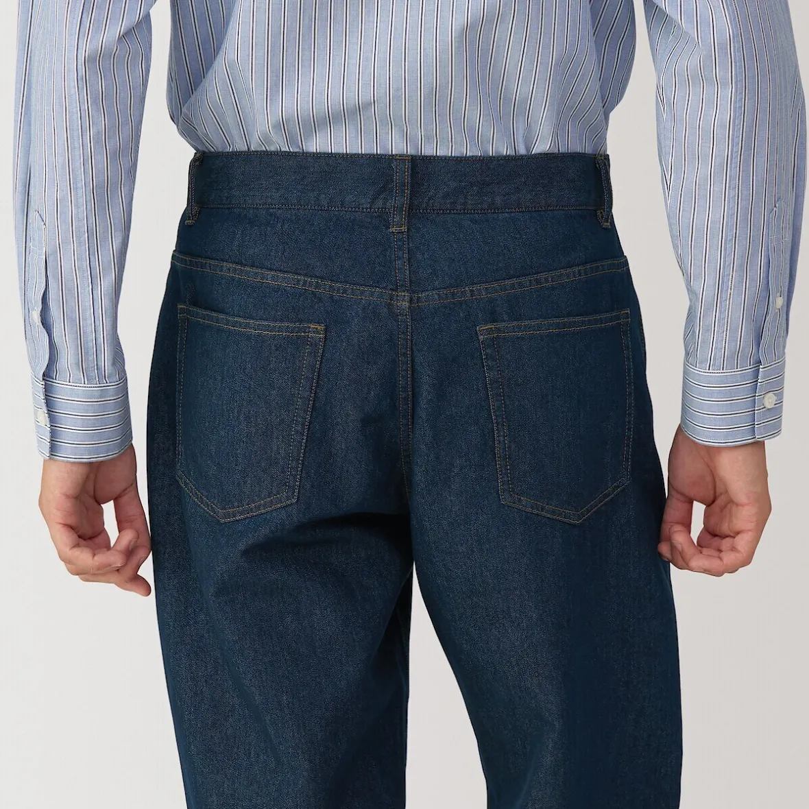 Best Muji Pantalones de mezcla de denim y washi para hombre Azul Marino Oscuro
