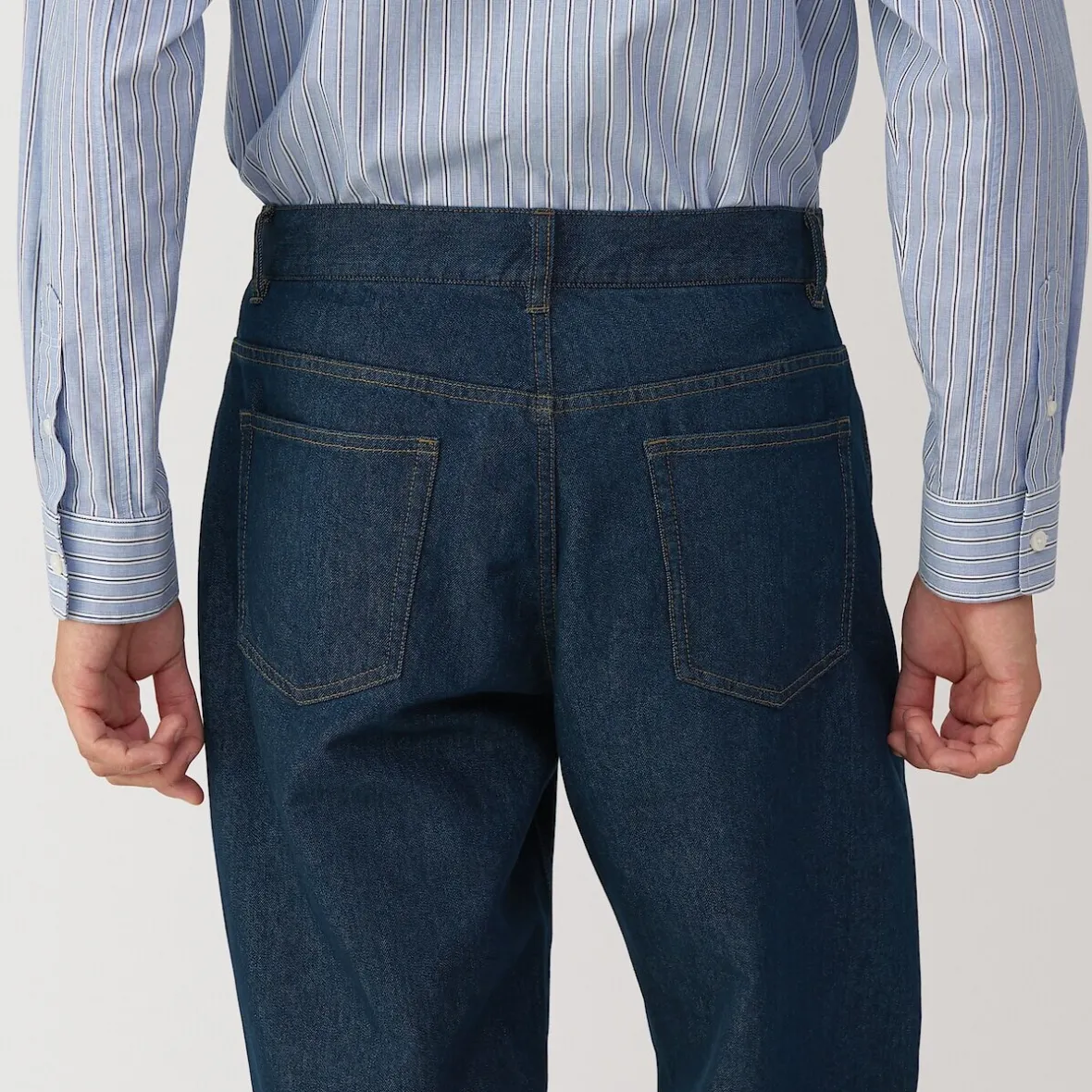 Best Muji Pantalones de mezcla de denim y washi para hombre Azul Marino Oscuro