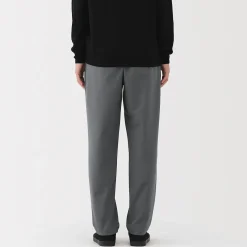 Outlet Muji Pantalones de pierna ajustada con forro polar cortaviento para hombre