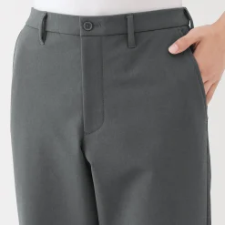 Outlet Muji Pantalones de pierna ajustada con forro polar cortaviento para hombre