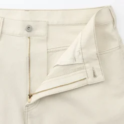 Muji Pantalones de sarga, tejido washi y ancho de pierna para hombre