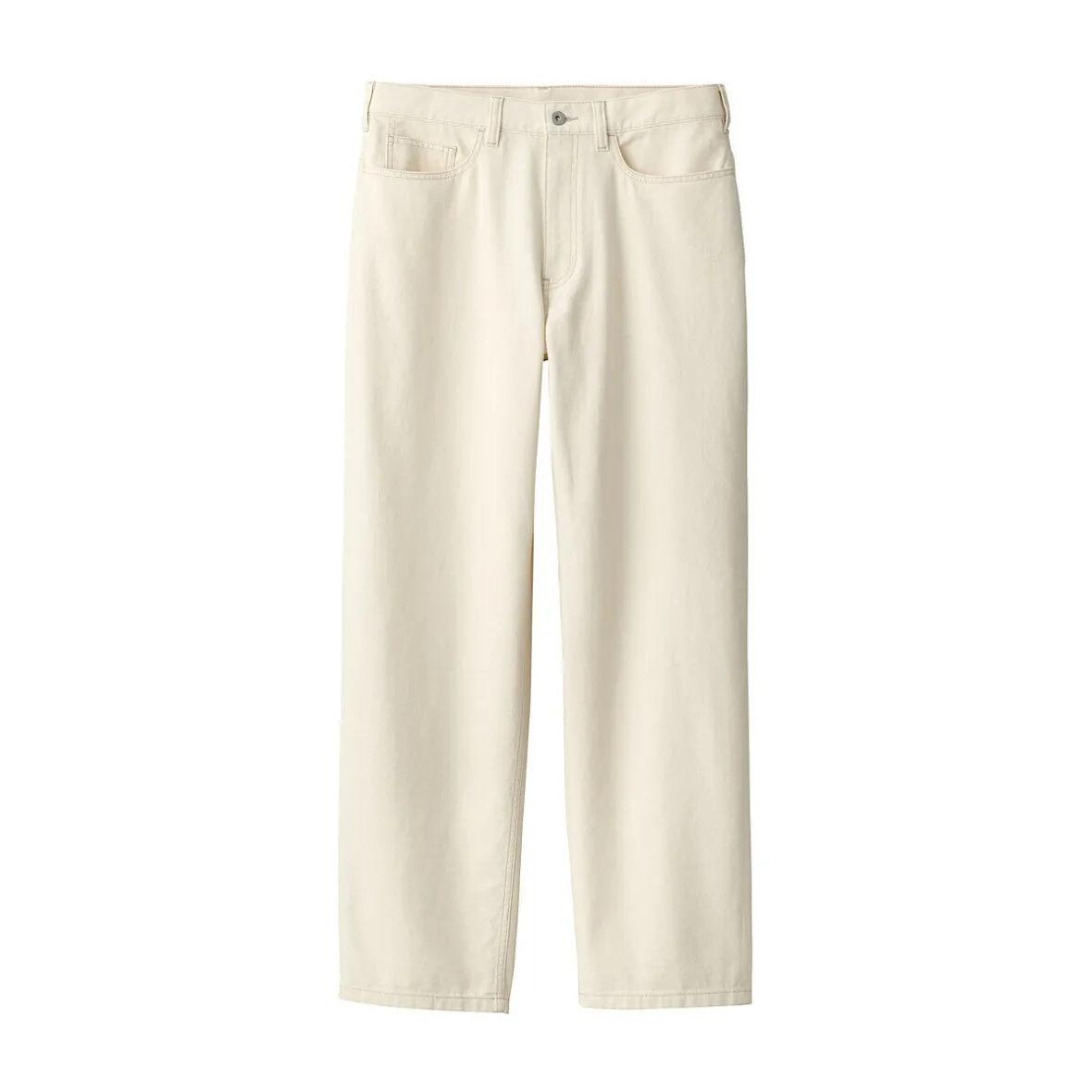 Muji Pantalones de sarga, tejido washi y ancho de pierna para hombre