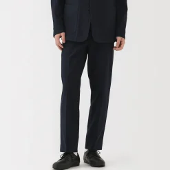 Outlet Muji Pantalones plisados elásticos y cepillados para hombre