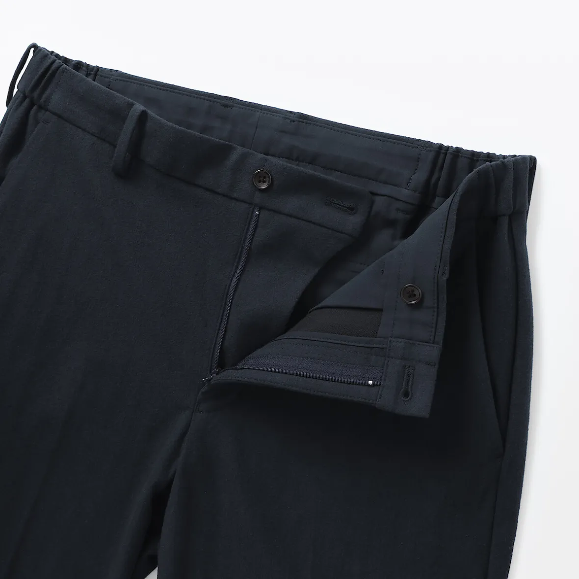 Outlet Muji Pantalones plisados elásticos y cepillados para hombre