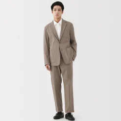 Outlet Muji Pantalones plisados elásticos y cepillados para hombre