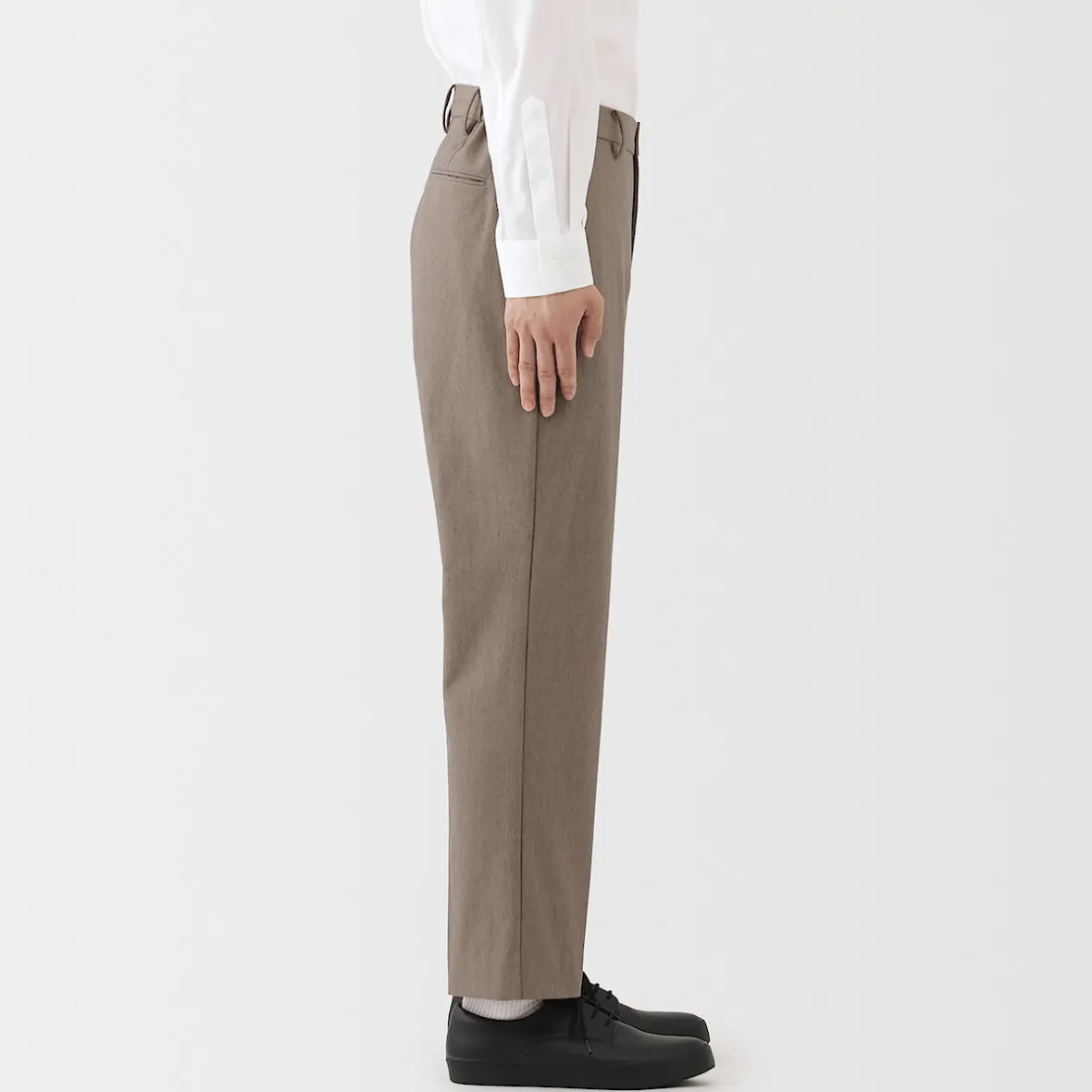 Outlet Muji Pantalones plisados elásticos y cepillados para hombre