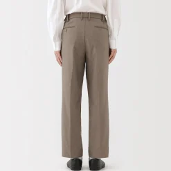 Outlet Muji Pantalones plisados elásticos y cepillados para hombre