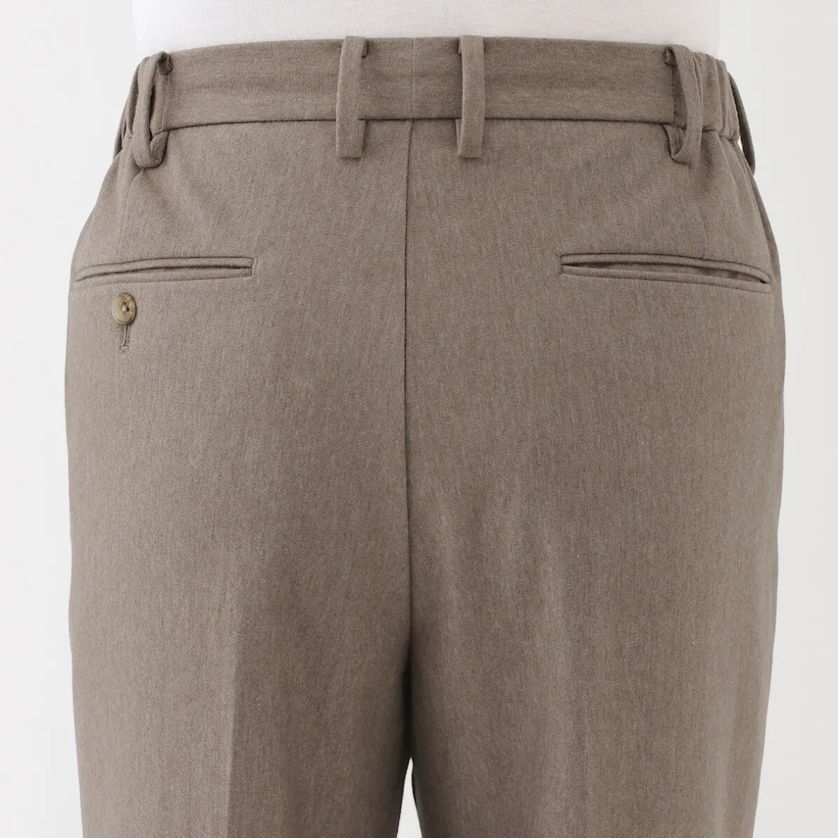 Outlet Muji Pantalones plisados elásticos y cepillados para hombre