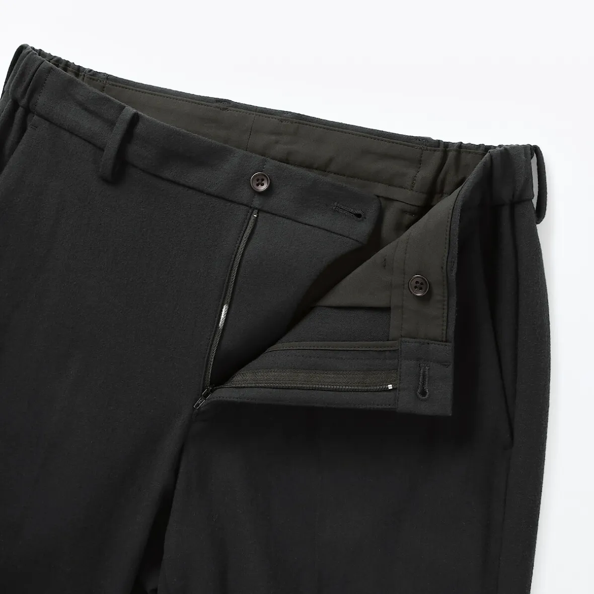 Outlet Muji Pantalones plisados elásticos y cepillados para hombre