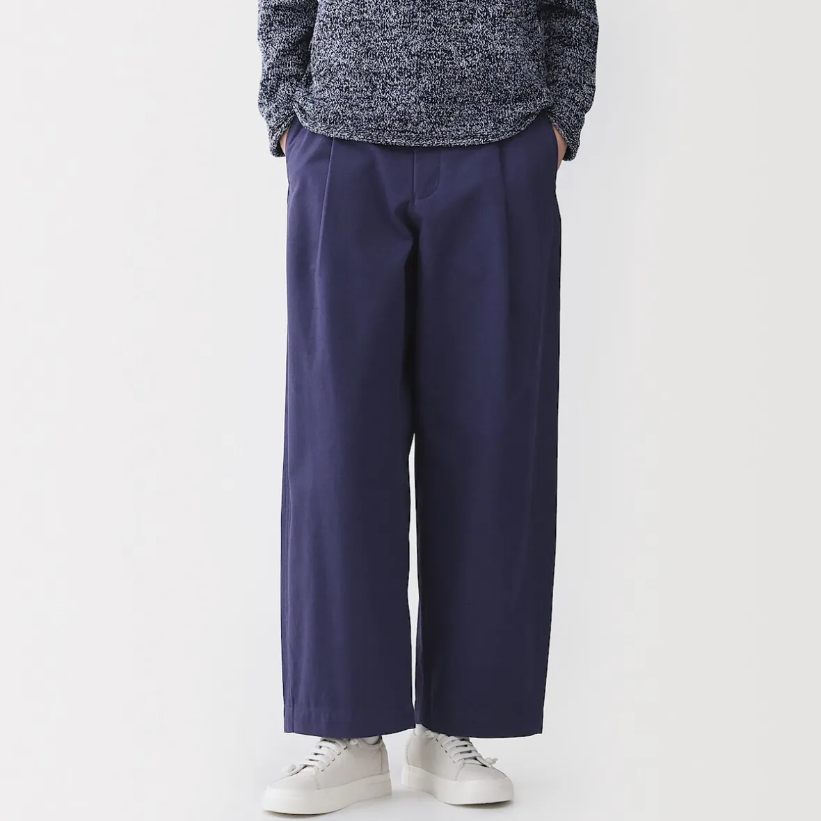 Outlet Muji Pantalones tipo cocoon de algodón plisados para mujer