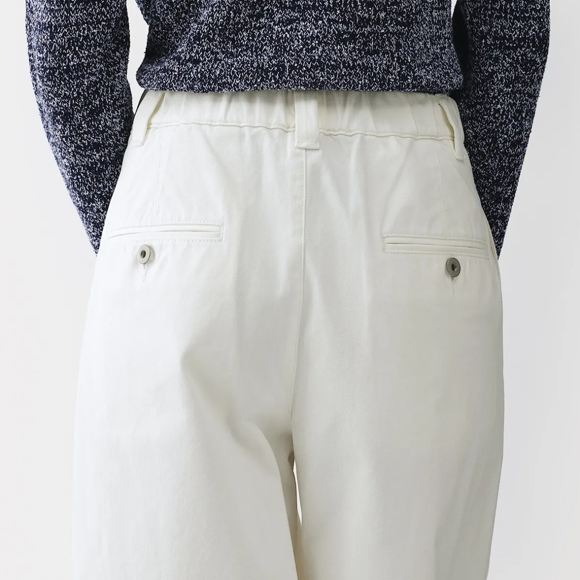 Outlet Muji Pantalones tipo cocoon de algodón plisados para mujer