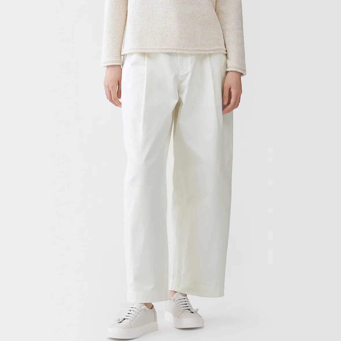 Outlet Muji Pantalones tipo cocoon de algodón plisados para mujer