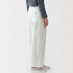 Outlet Muji Pantalones tipo cocoon de algodón plisados para mujer