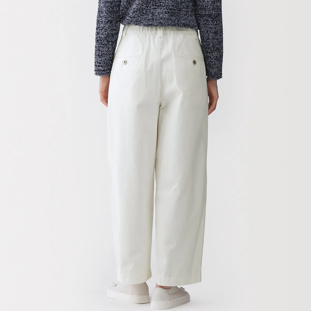 Outlet Muji Pantalones tipo cocoon de algodón plisados para mujer