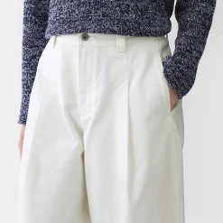 Outlet Muji Pantalones tipo cocoon de algodón plisados para mujer