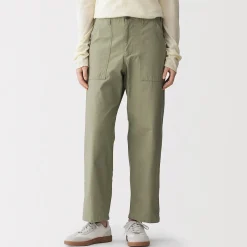 Sale Muji Pantalones tobilleros de algodón lavado para mujer