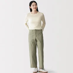Sale Muji Pantalones tobilleros de algodón lavado para mujer