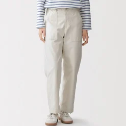 Sale Muji Pantalones tobilleros de algodón lavado para mujer
