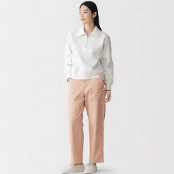 Sale Muji Pantalones tobilleros de algodón lavado para mujer