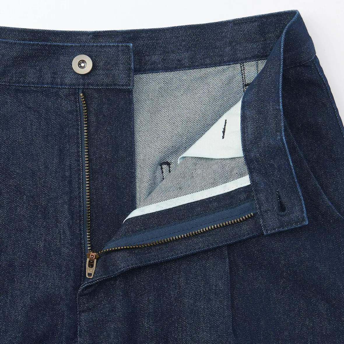 Outlet Muji Pantalones vaqueros de tejido washi para mujer ‐ Azul Marino Oscuro