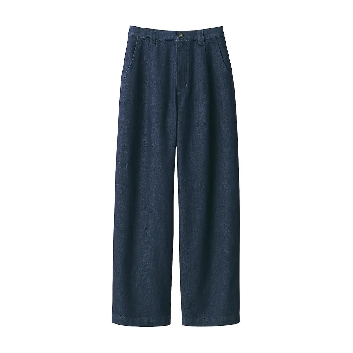 Outlet Muji Pantalones vaqueros de tejido washi para mujer ‐ Azul Marino Oscuro