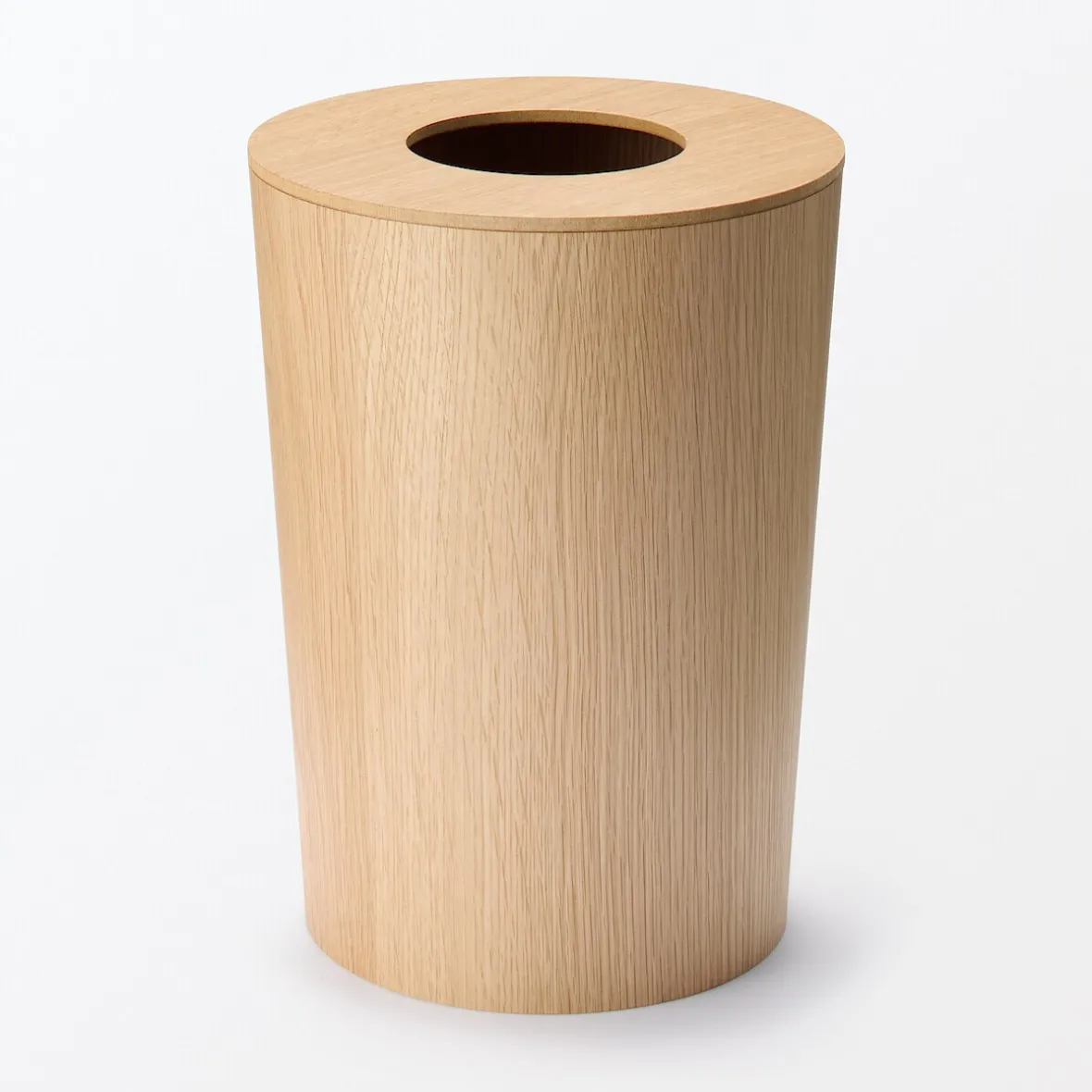Clearance Muji Papelera redonda de madera con soporte de metal