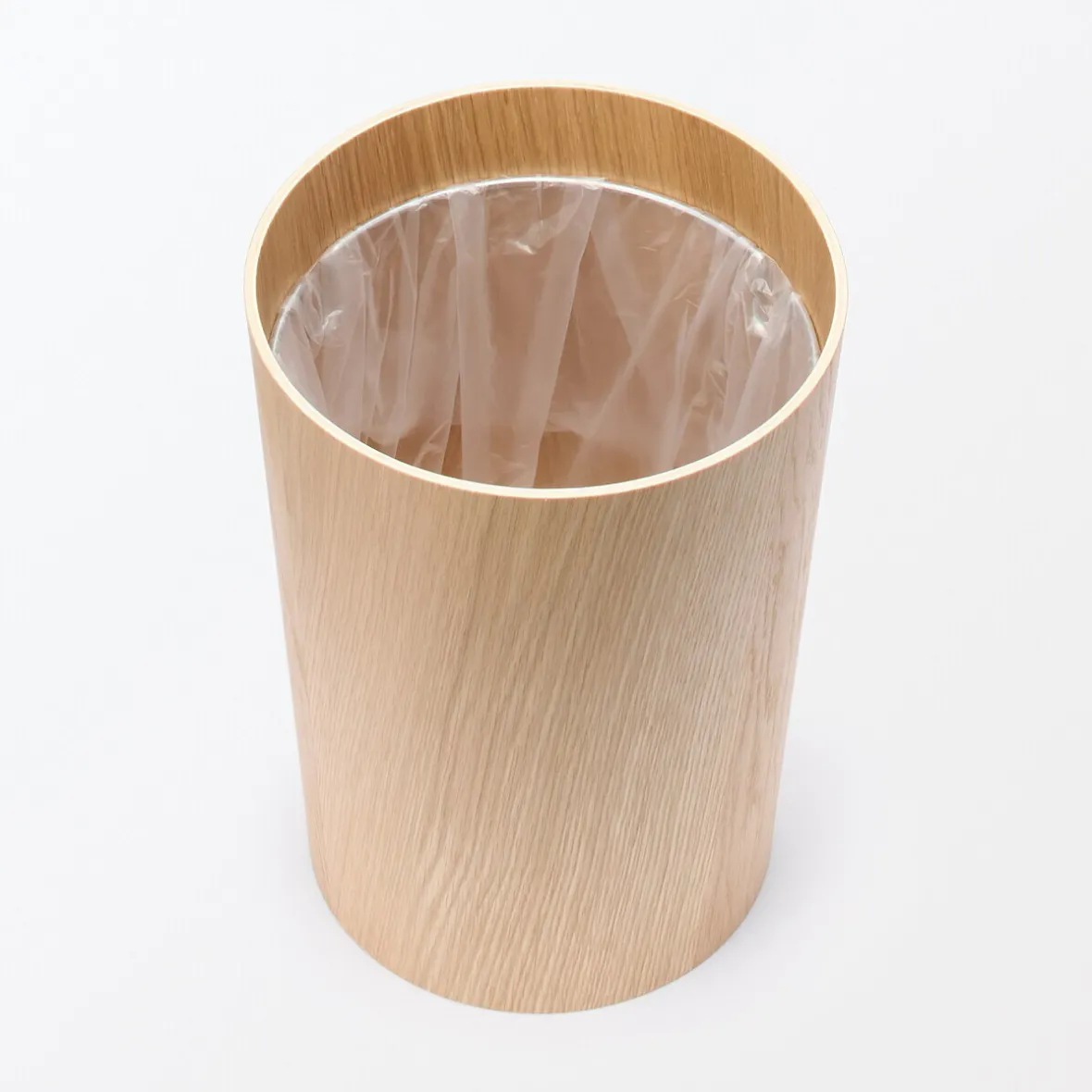 Clearance Muji Papelera redonda de madera con soporte de metal