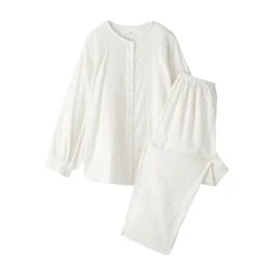 Clearance Muji Pijama de doble gasa con puntos dobby para mujer