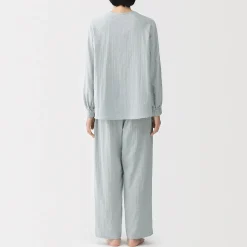 Clearance Muji Pijama de doble gasa con puntos dobby para mujer