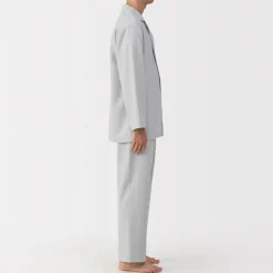 Outlet Muji Pijama de franela sin costuras laterales para hombre