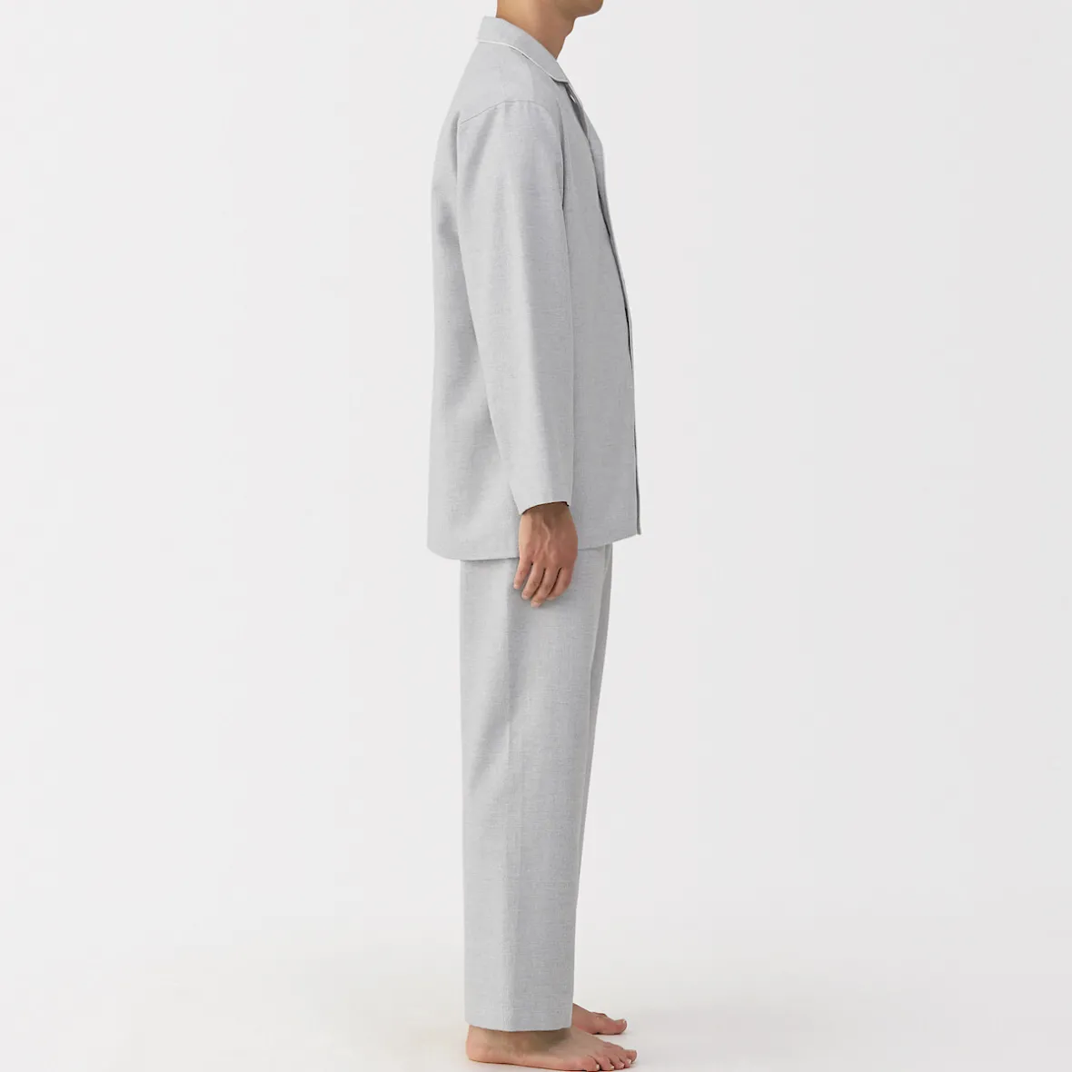 Outlet Muji Pijama de franela sin costuras laterales para hombre