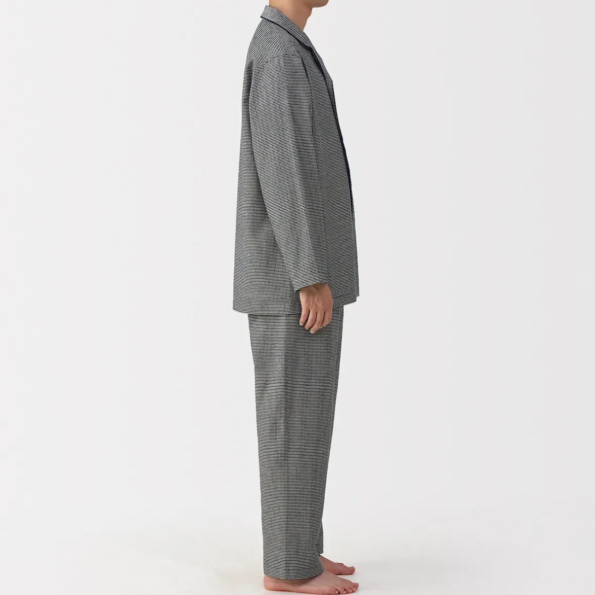 Outlet Muji Pijama de franela sin costuras laterales para hombre